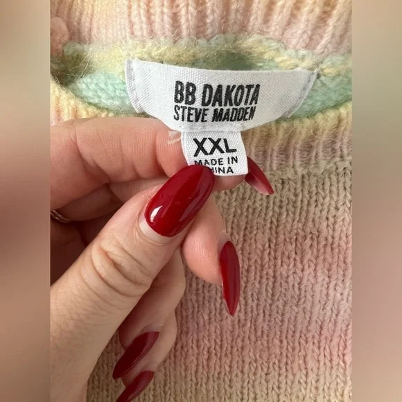 BB Dakota Multicolor Long Sleeve Striped Crew Pullover Sweater - Picture 6 of 6